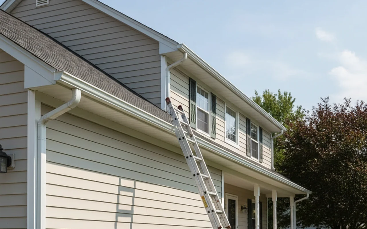 Seamless aluminum gutter installation by Battle Born Builders in Jacksonville Florida